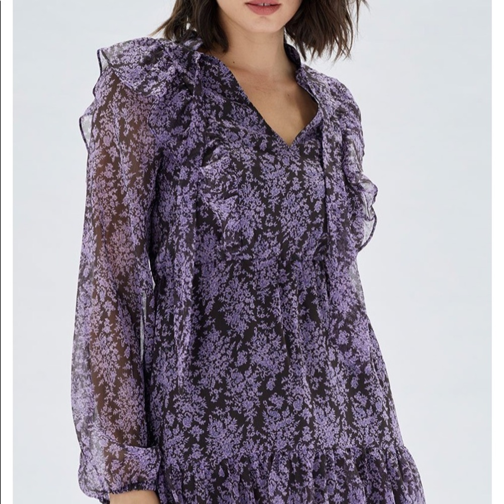 MINKPINK ADALANE TIE FRILL MINI DRESS - Picture 3 of 9